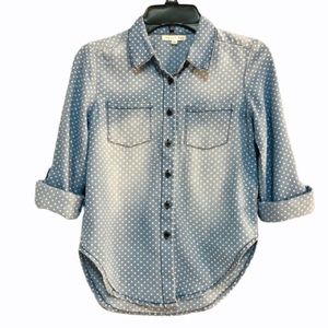 Copper Key Girls Dot Chambray Top